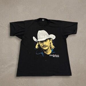 Vintage 1993 Alan Jackson Tour T-Shirt XL A Lot About Livin Single Stitch Black